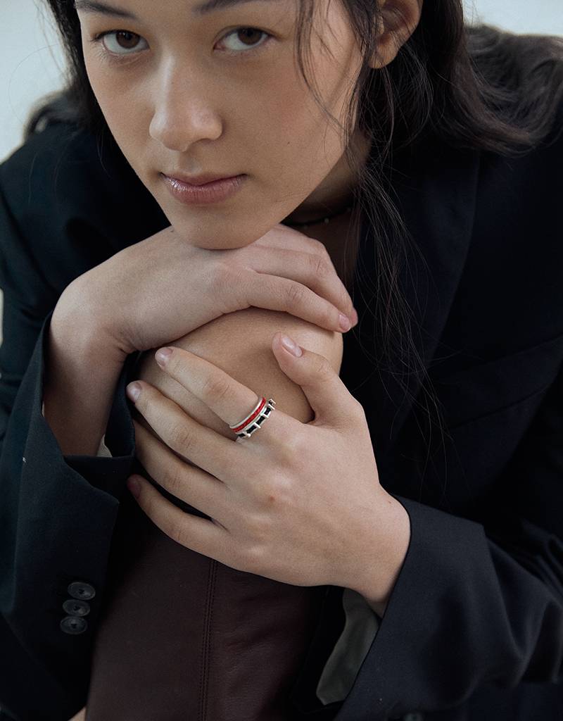 silver sticks crochet ring