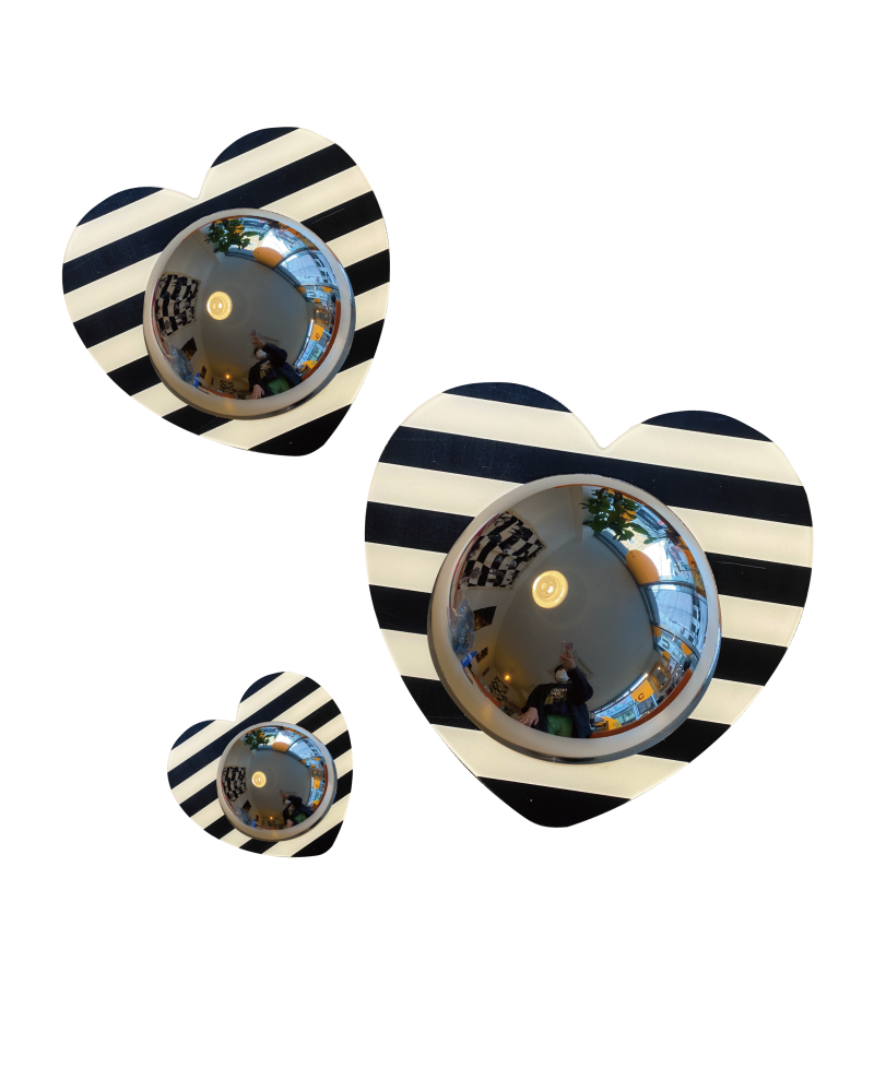 하트 아크릴 볼록거울 (스트라이프) - you like what 유라이크왓 - CAVA LIFE