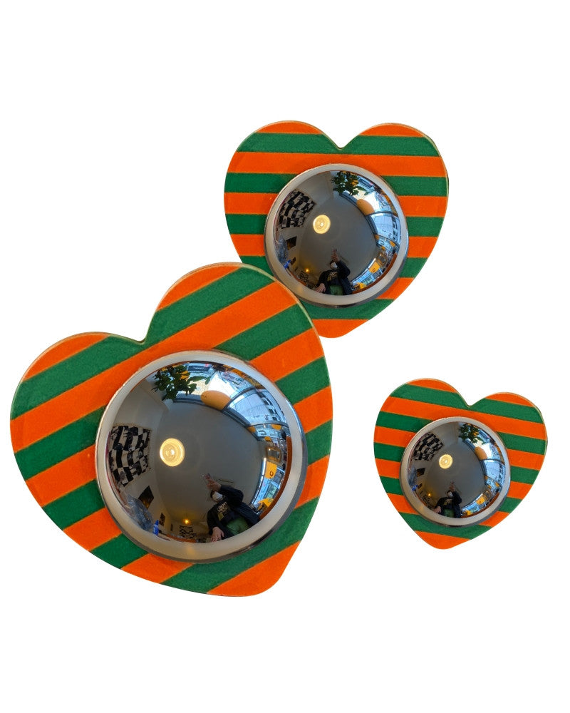 하트 아크릴 볼록거울 (스트라이프) - you like what 유라이크왓 - CAVA LIFE