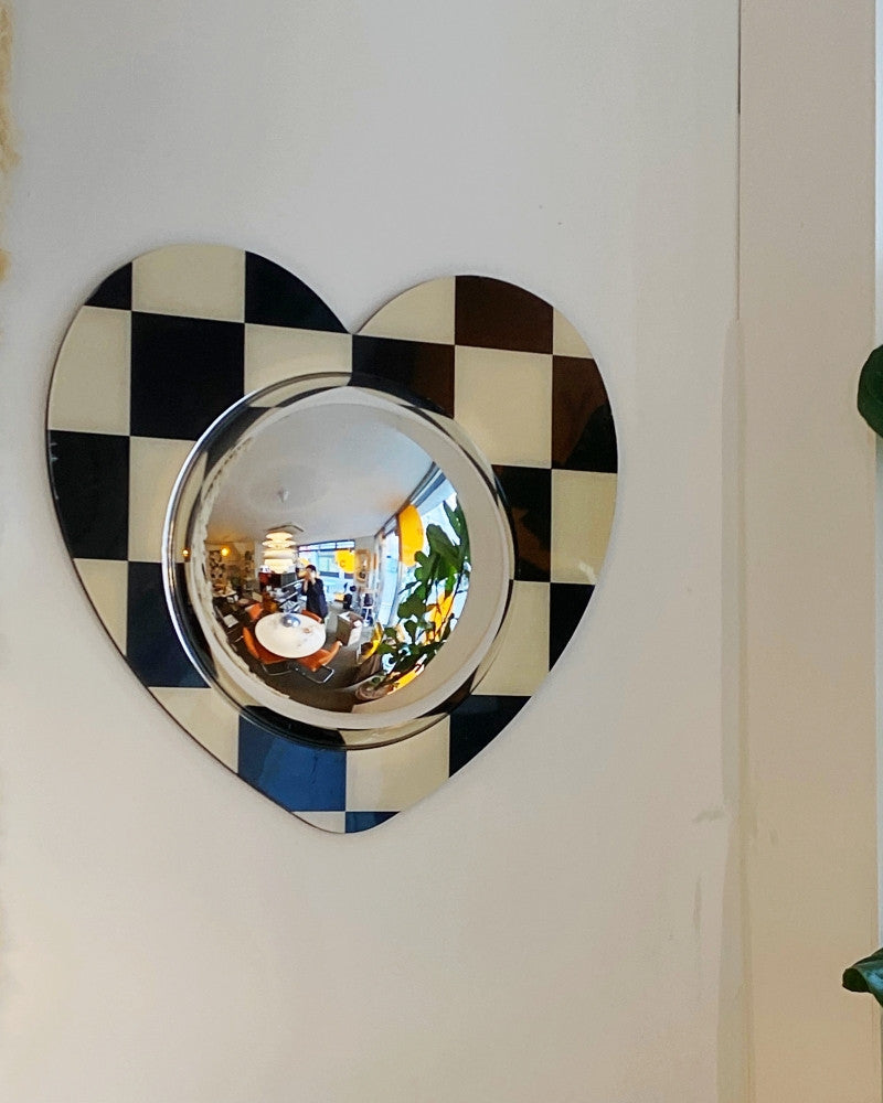 하트 아크릴 볼록거울 (체커보드) - you like what 유라이크왓 - CAVA LIFE