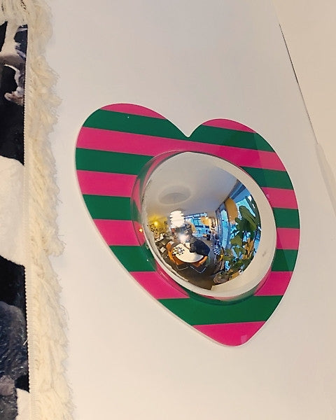 하트 아크릴 볼록거울 (스트라이프) - you like what 유라이크왓 - CAVA LIFE