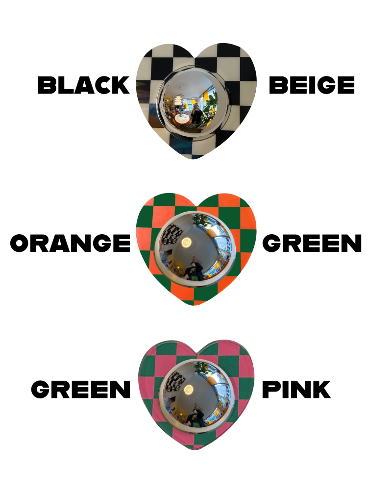 하트 아크릴 볼록거울 (체커보드) - you like what 유라이크왓 - CAVA LIFE