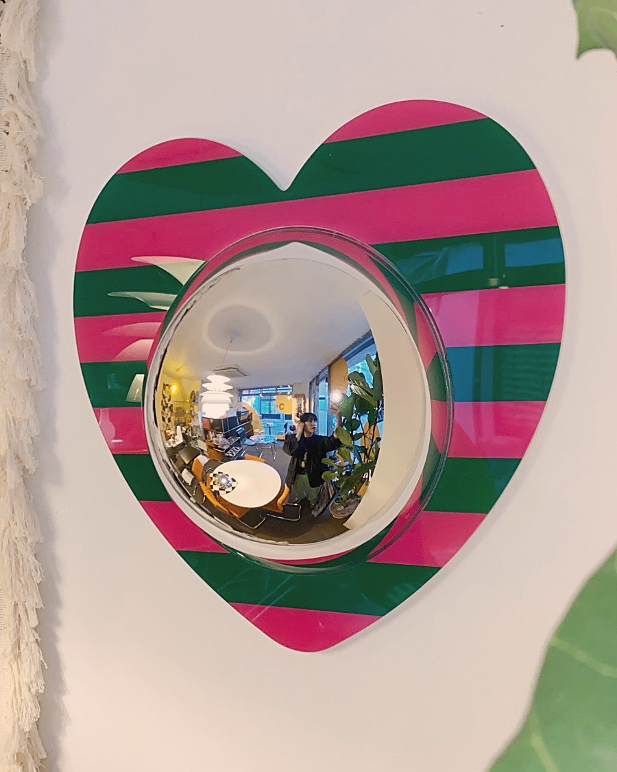 하트 아크릴 볼록거울 (스트라이프) - you like what 유라이크왓 - CAVA LIFE