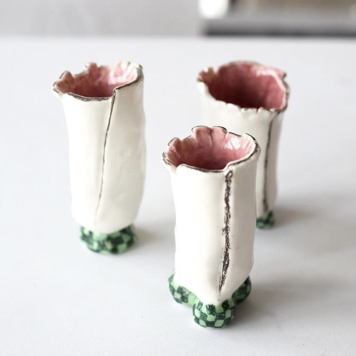 COSMOS TEA CUP (GREEN/ ORANGE)  - pearshrimpceramic 페어쉬림프세라믹 - CAVA LIFE