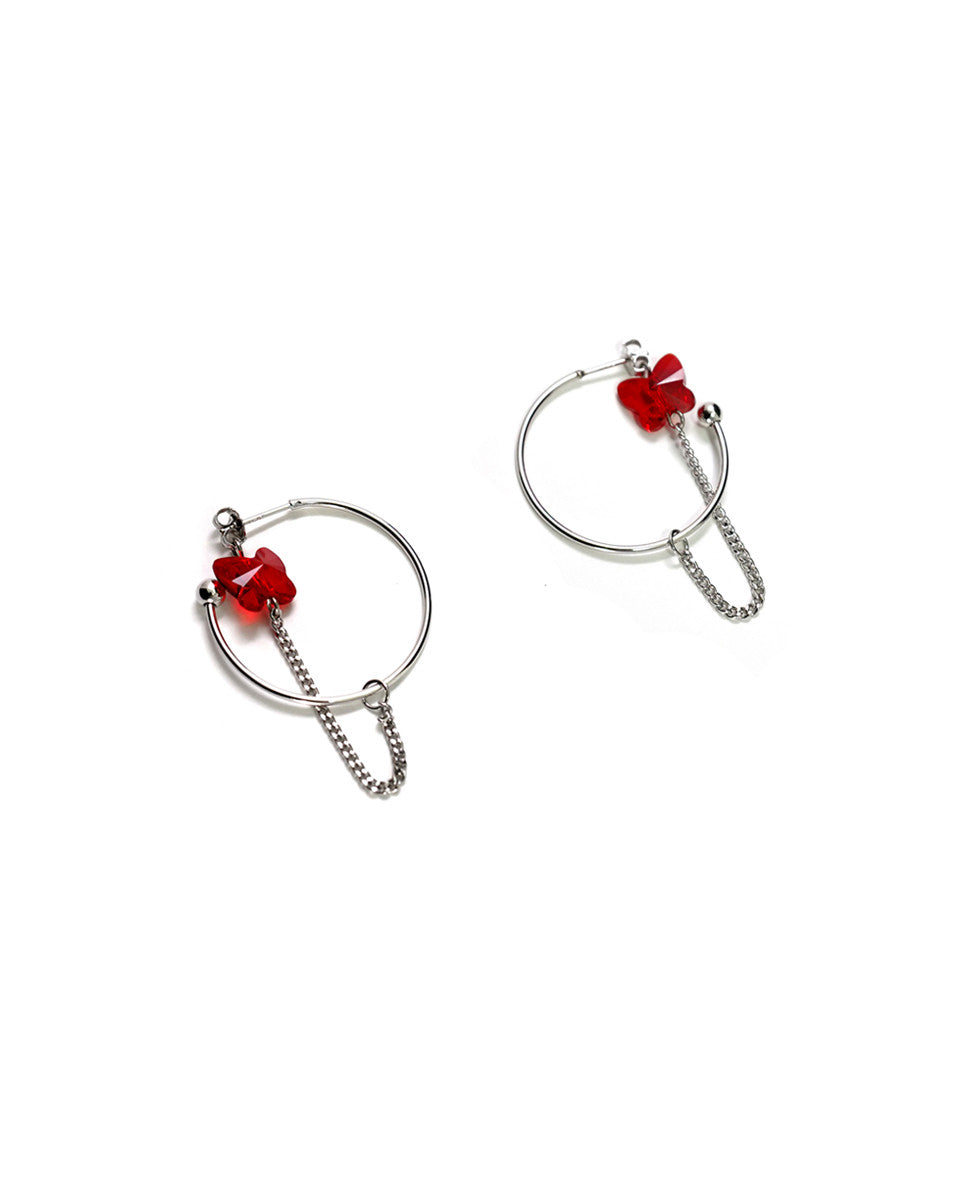 Central Red Earrings│센트럴 레드 귀걸이 - Pauline Louise 폴린루이즈 - CAVA LIFE