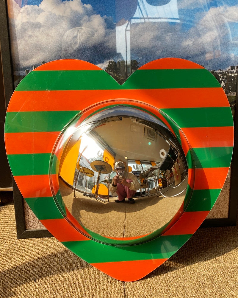 하트 아크릴 볼록거울 (스트라이프) - you like what 유라이크왓 - CAVA LIFE