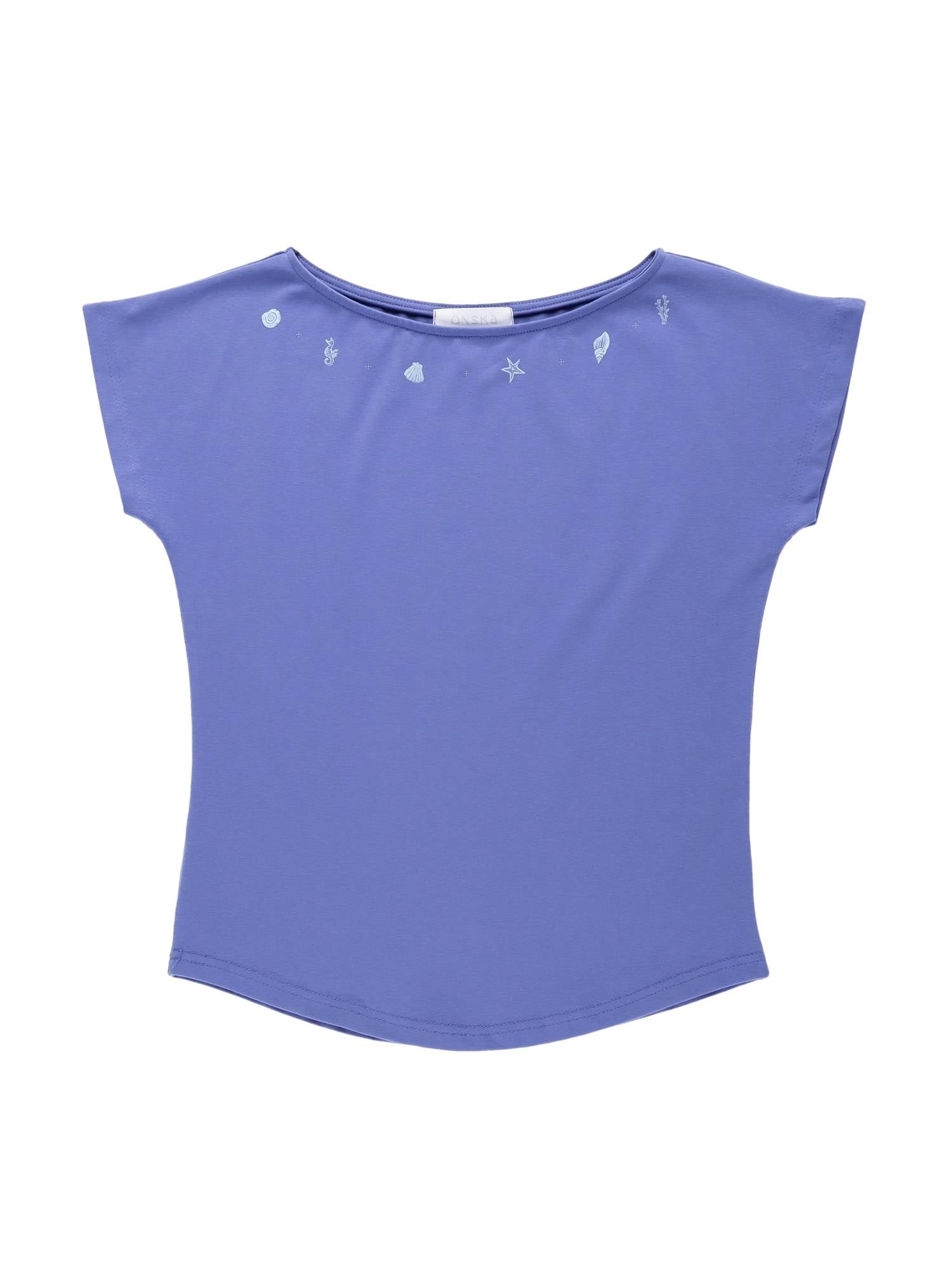 SHELL CAP SLEEVE T (BLUE)