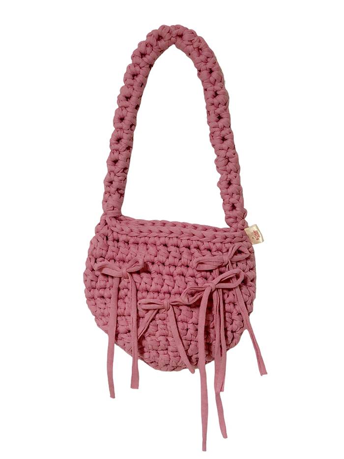 Ribbon Shoulder Bag / 리본 숄더백 - Pink - saltybutterhandworks 솔티버터핸드웍스 - CAVA LIFE