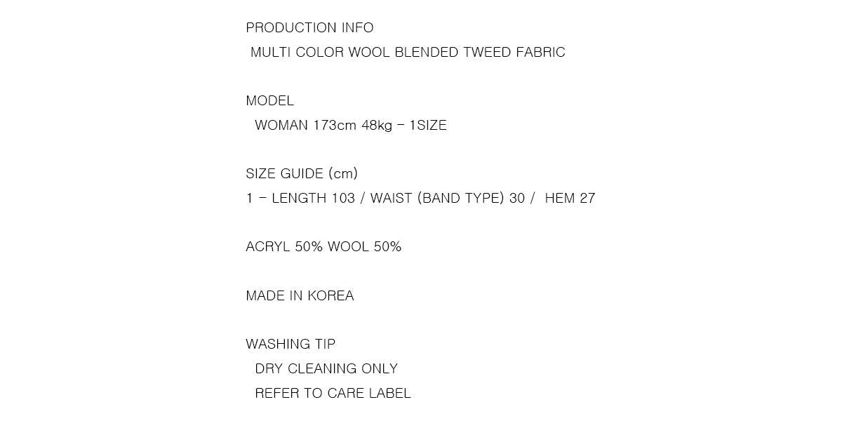 AVRIL TWEED WIDE LONG PANTS (BLUE)