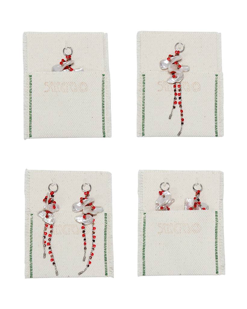 blush blush soluna metallic crochet earring