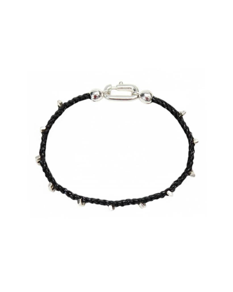 silver sticks metallic crochet bracelet (bold)