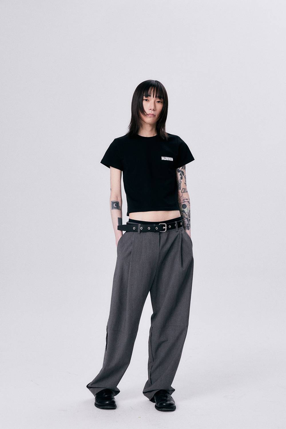 ONE TUCK WOOL PANTS 2 / GRAY