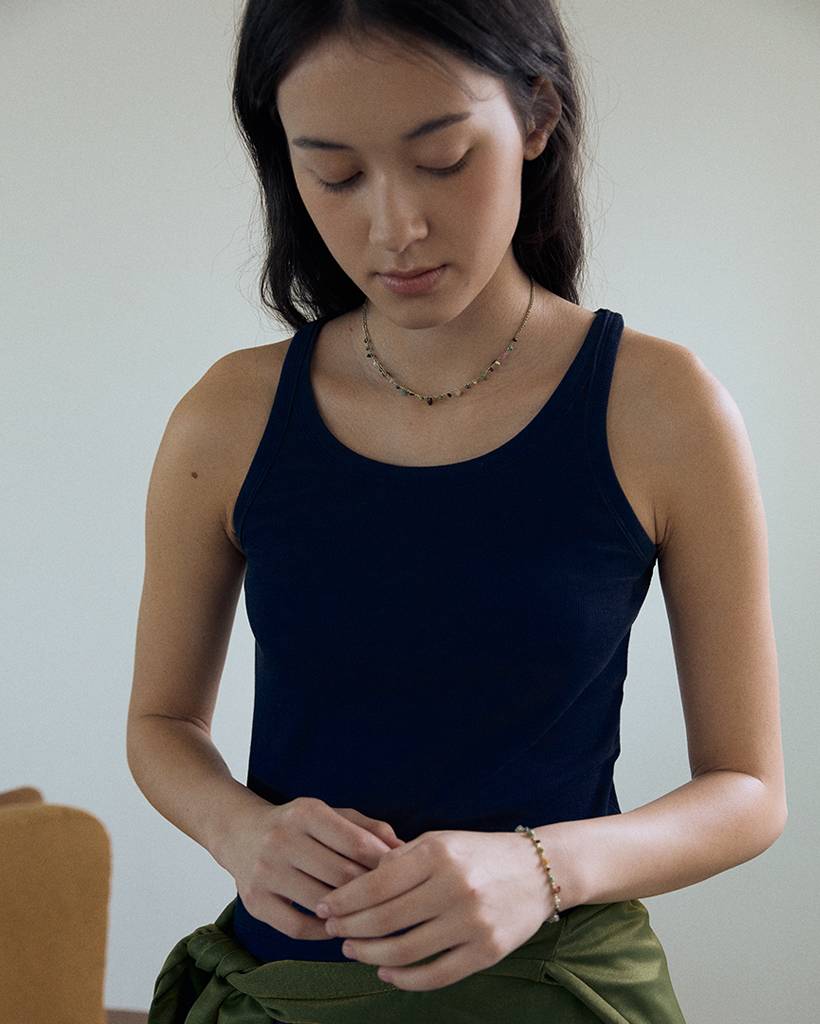 multi-chips Ⅱ metallic crochet necklace