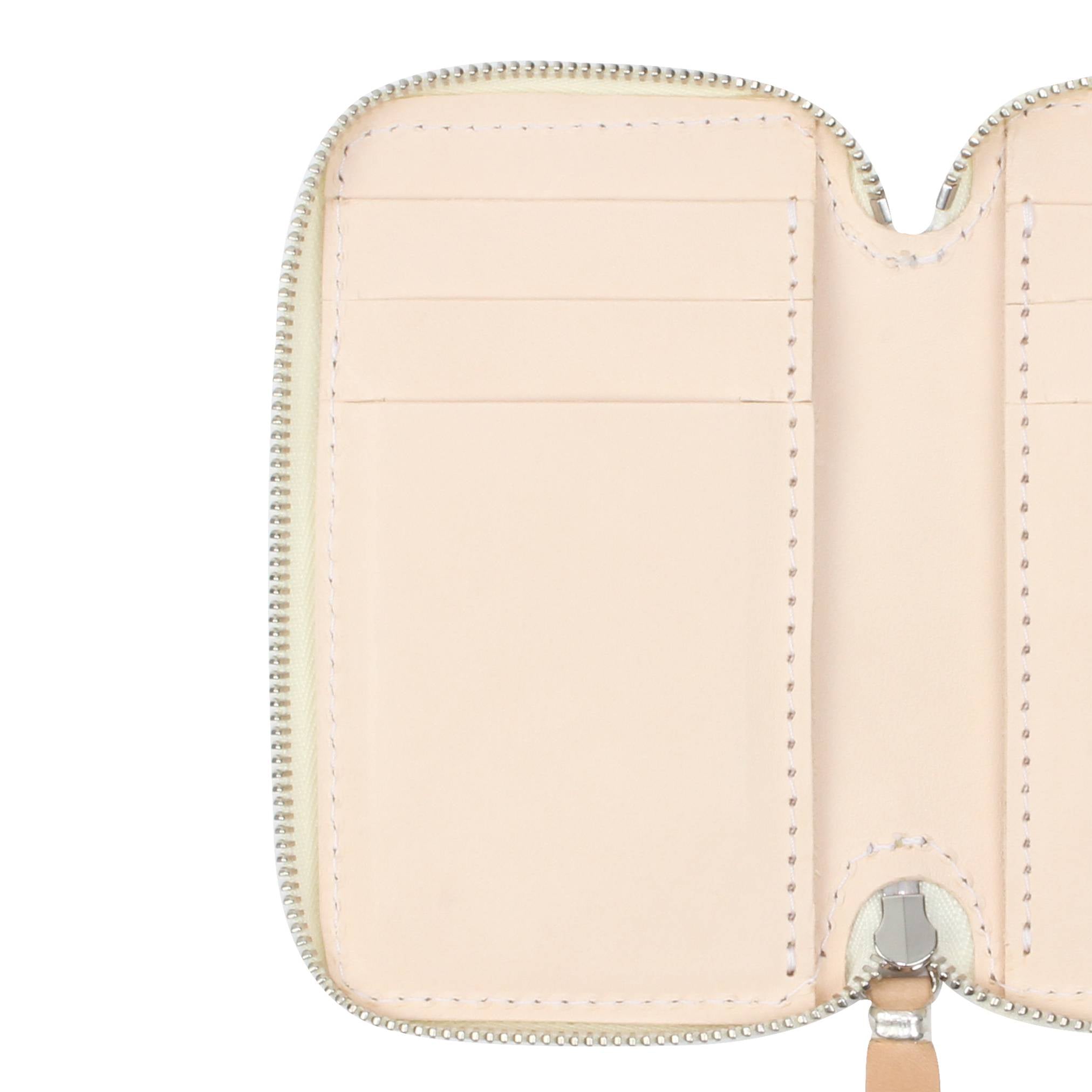 STUD WALLET(Unborn Calf-skin) - Brown and White