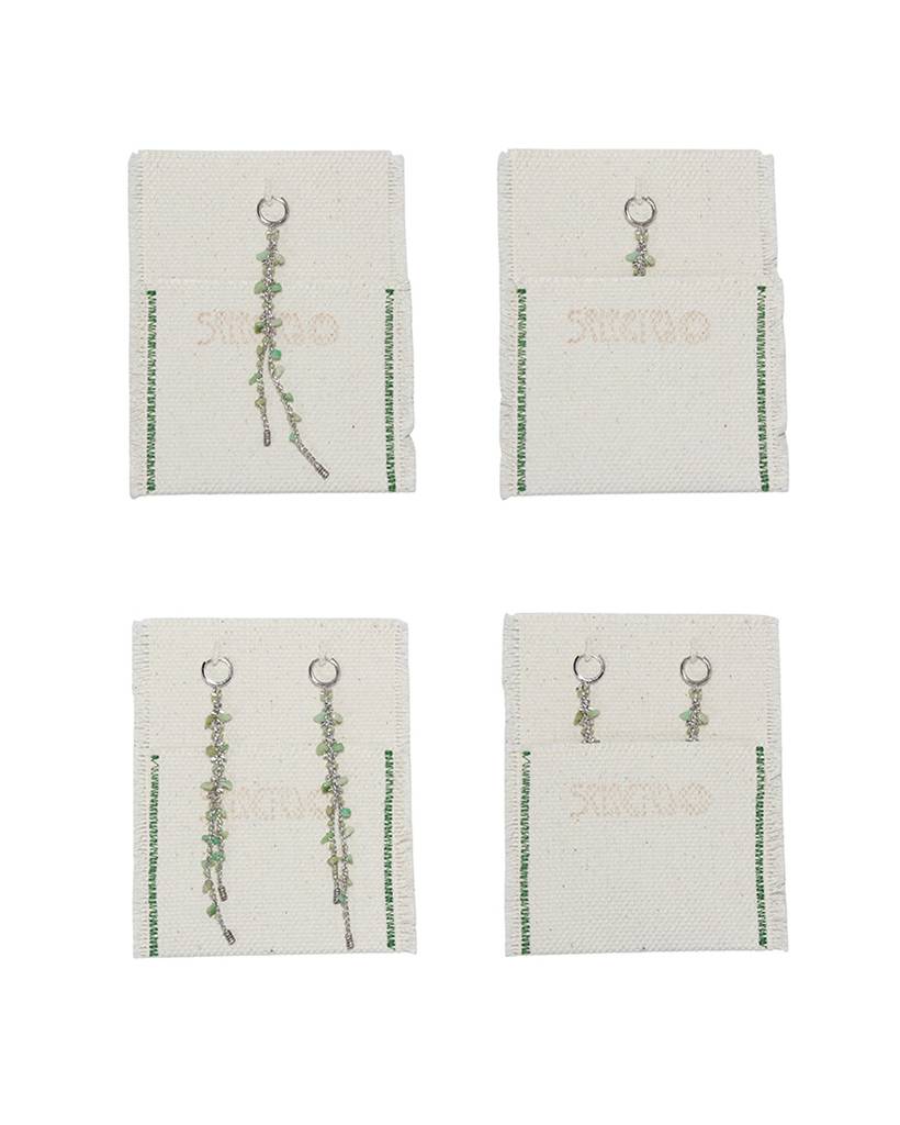 chrysoprase chips metallic crochet earring