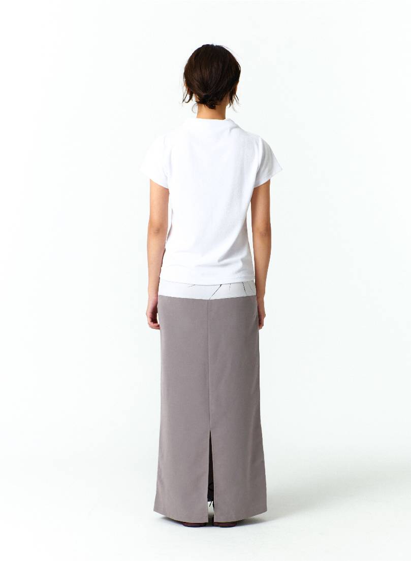 MEDITATIVE IMAGE MAXI SKIRT (GRAY)