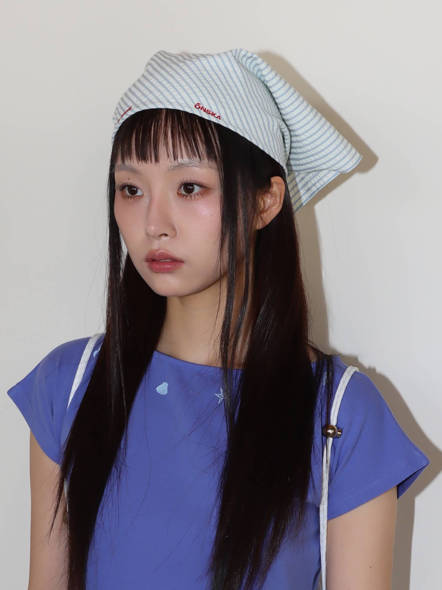 SHELL CAP SLEEVE T (BLUE)