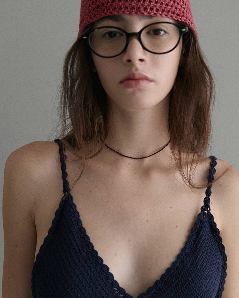 bug salts metallic crochet necklace