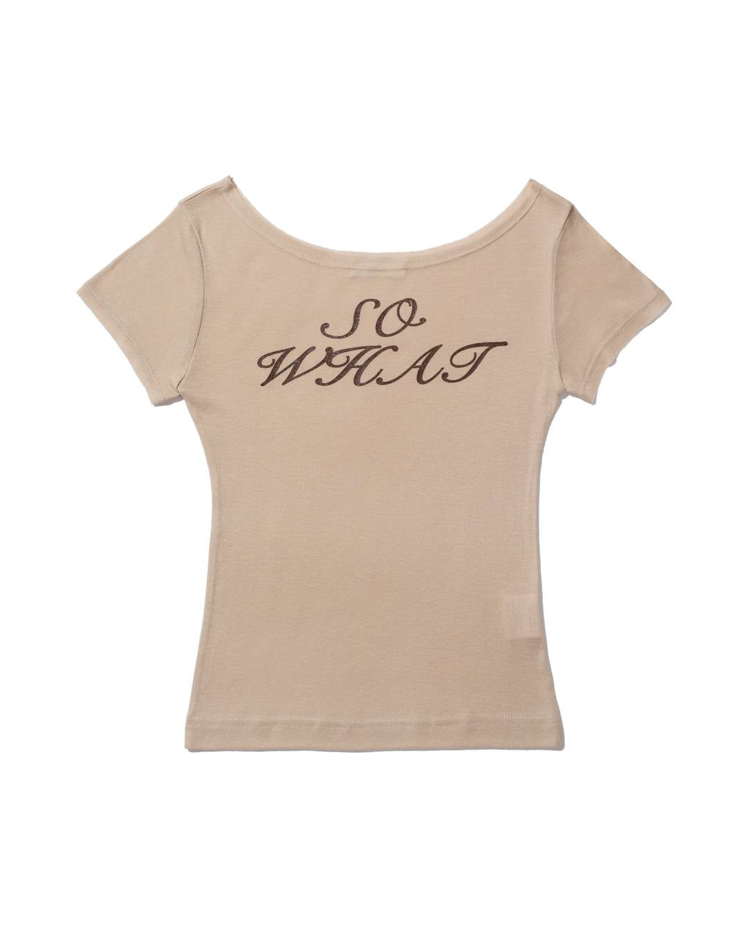 SO WHAT Half Sleeve T-shirt (BEIGE)