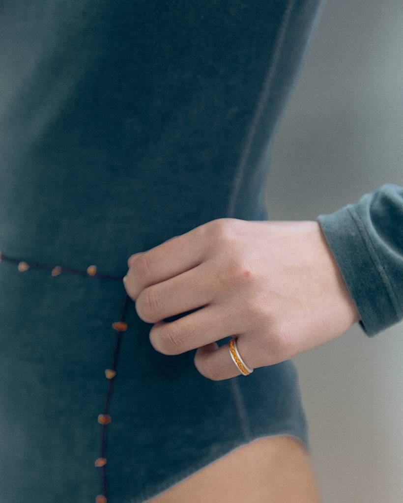 crochet ring/ orange