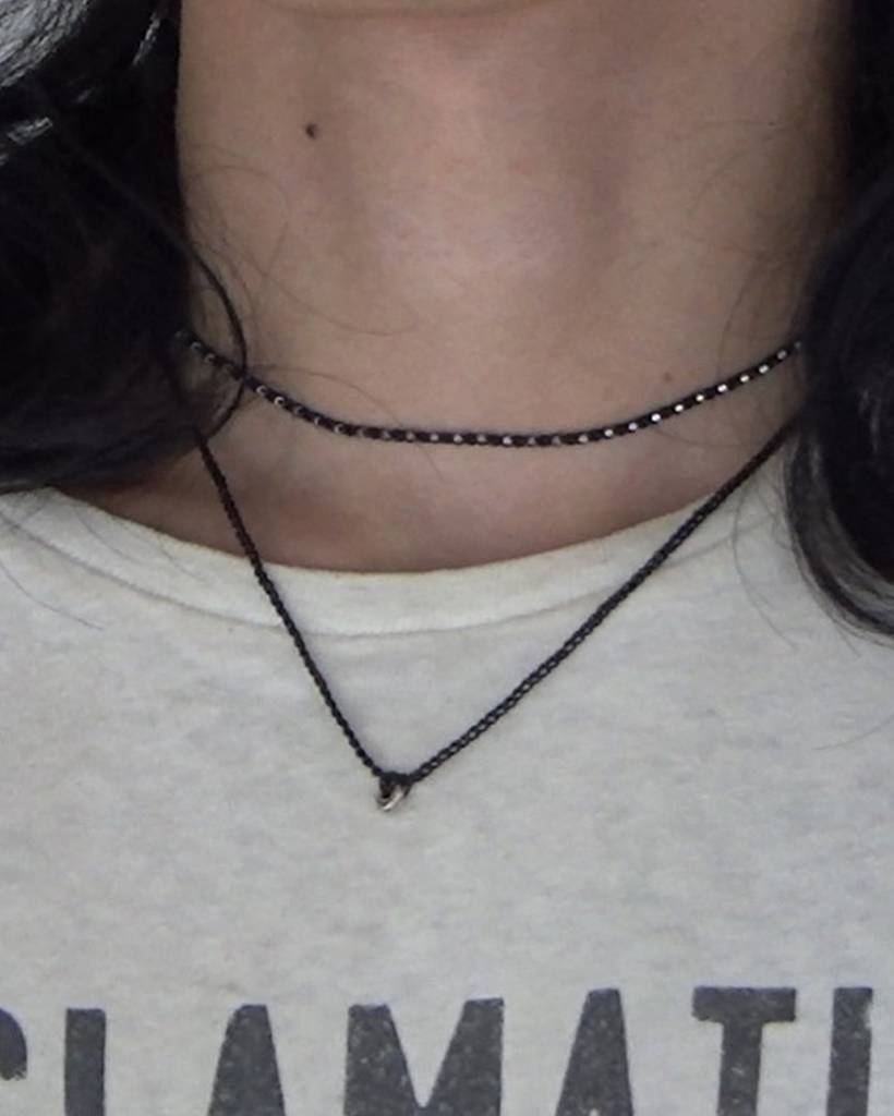 punky salts metallic crochet necklace