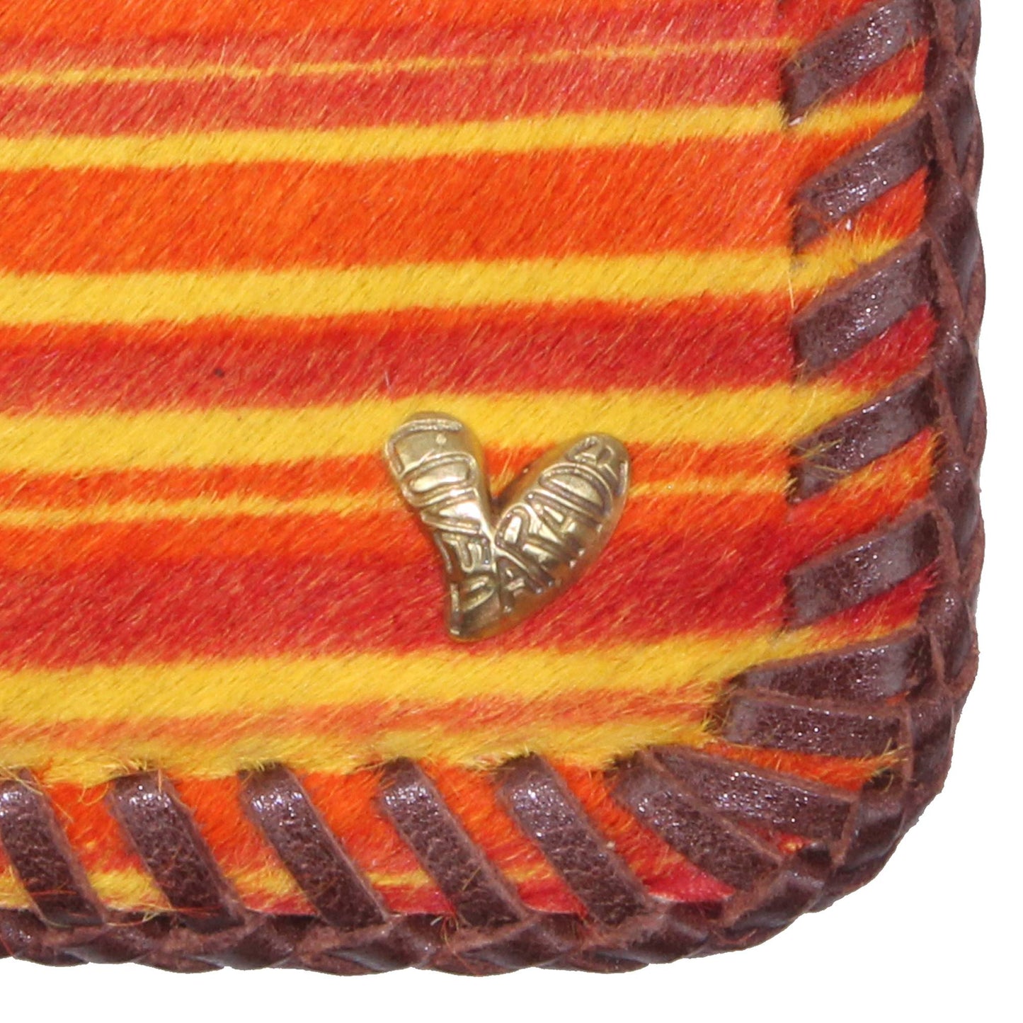 BIFOLD WALLET(Unborn Calf-skin) - Orange stripe - LOVE PARADE 러브퍼레이드 - CAVA LIFE