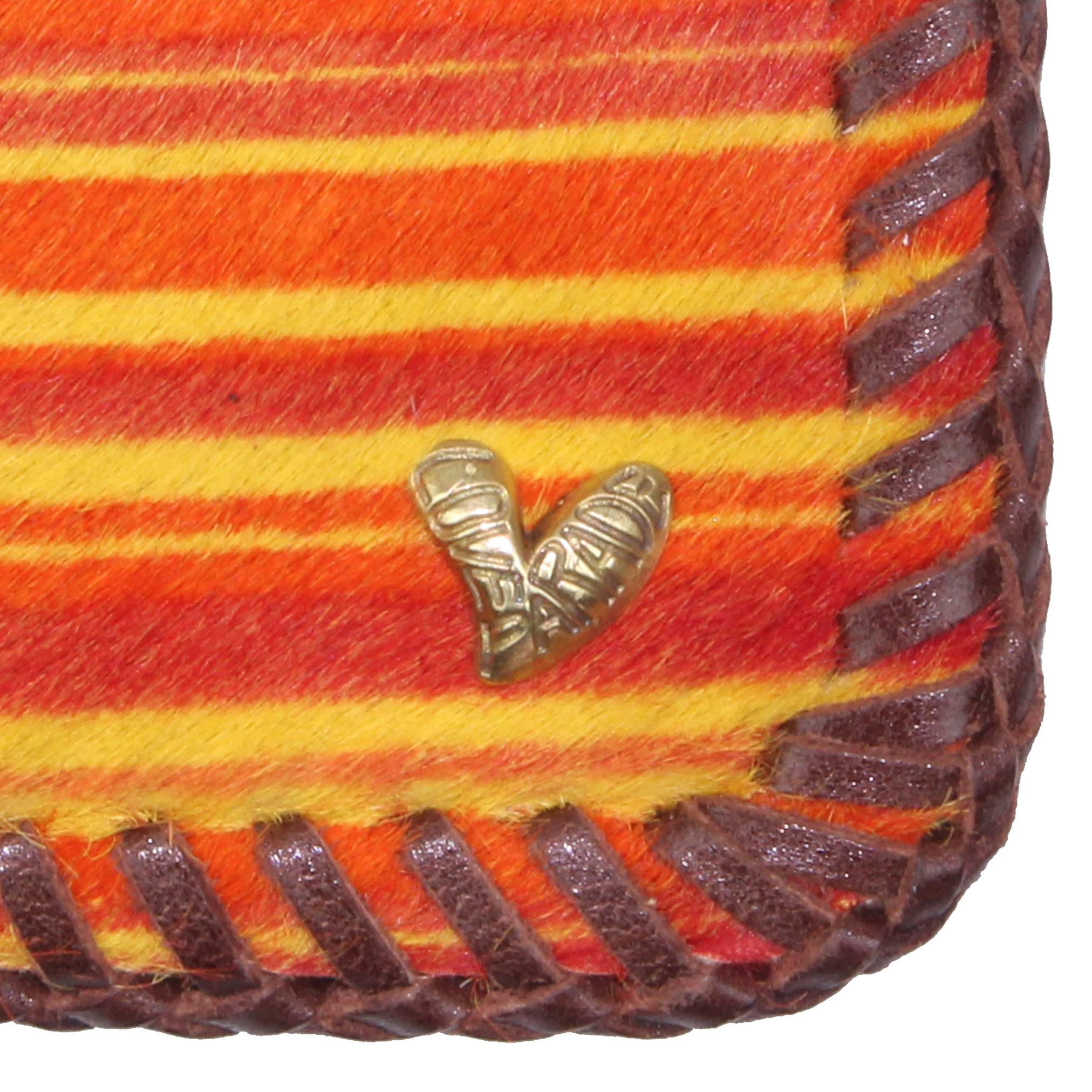 BIFOLD WALLET(Unborn Calf-skin) - Orange stripe - LOVE PARADE 러브퍼레이드 - CAVA LIFE