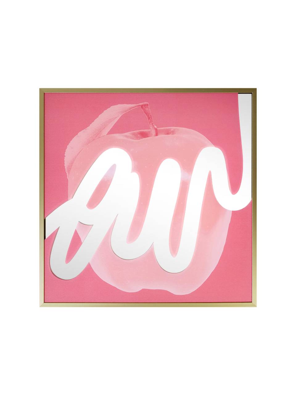 애플 드로잉 포스터 거울_핑크 40cm