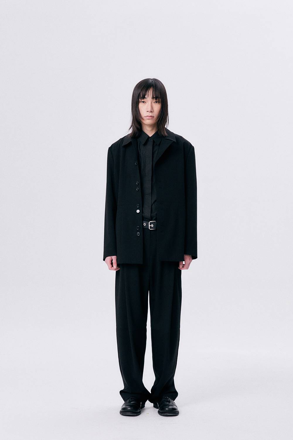 ONE TUCK WOOL PANTS 2 / BLACK - HALOMINIUM  할로미늄 - CAVA LIFE