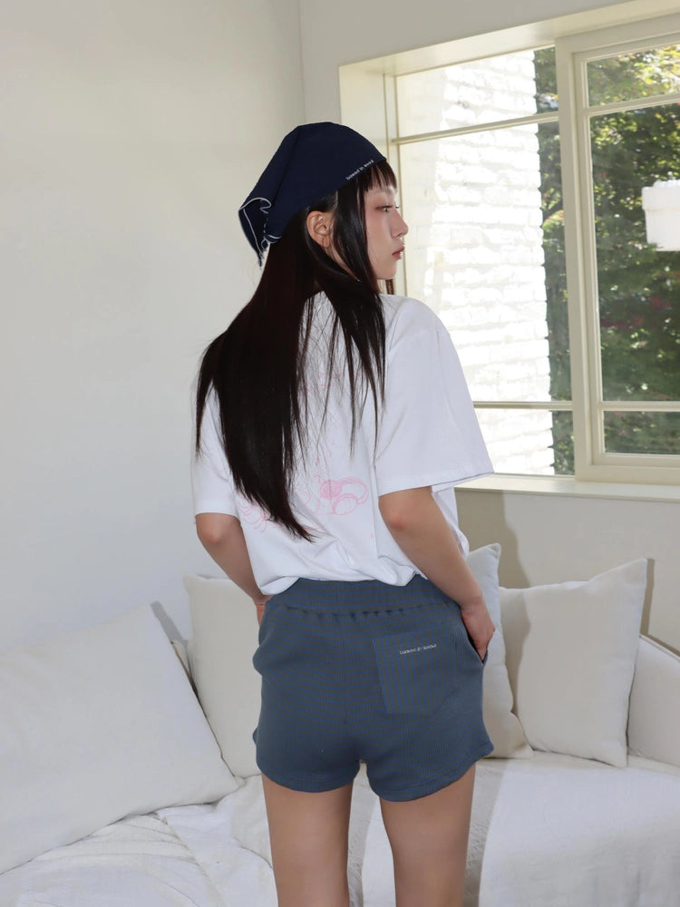 LETTERING SCARF (NAVY)