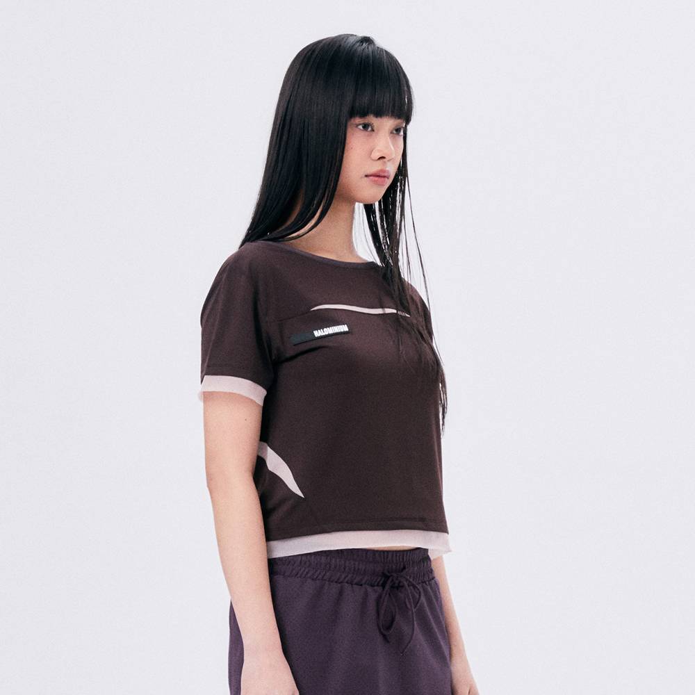 MESH SPORTS TEE / BROWN - HALOMINIUM  할로미늄 - CAVA LIFE