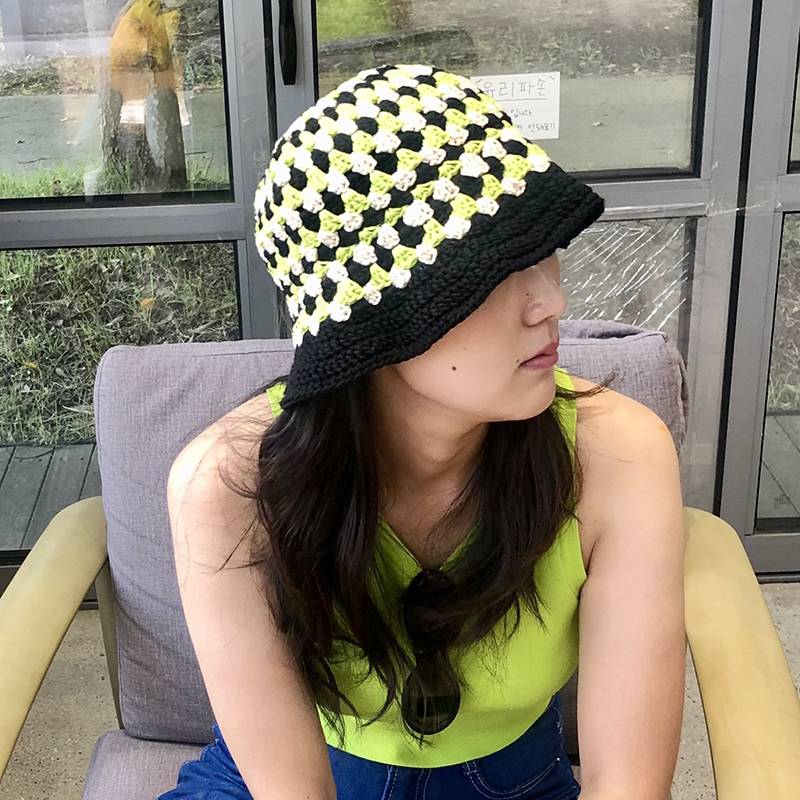 KATE BUCKET HAT 케이트 니트 버킷햇 - Black