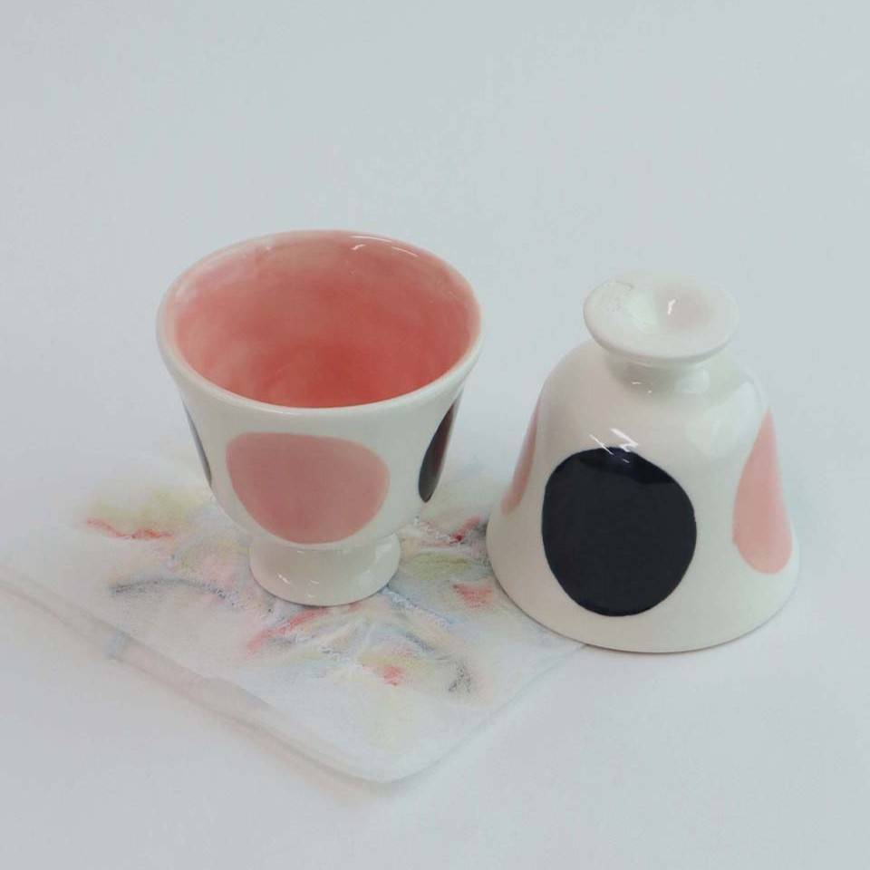 DOT mini goblet - black&pink