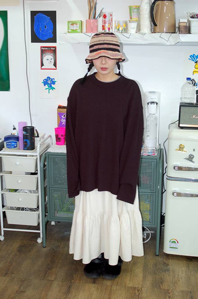 VHS PATTERN BUCKET HAT - BEIGE / BLACK - saltybutterhandworks 솔티버터핸드웍스 - CAVA LIFE