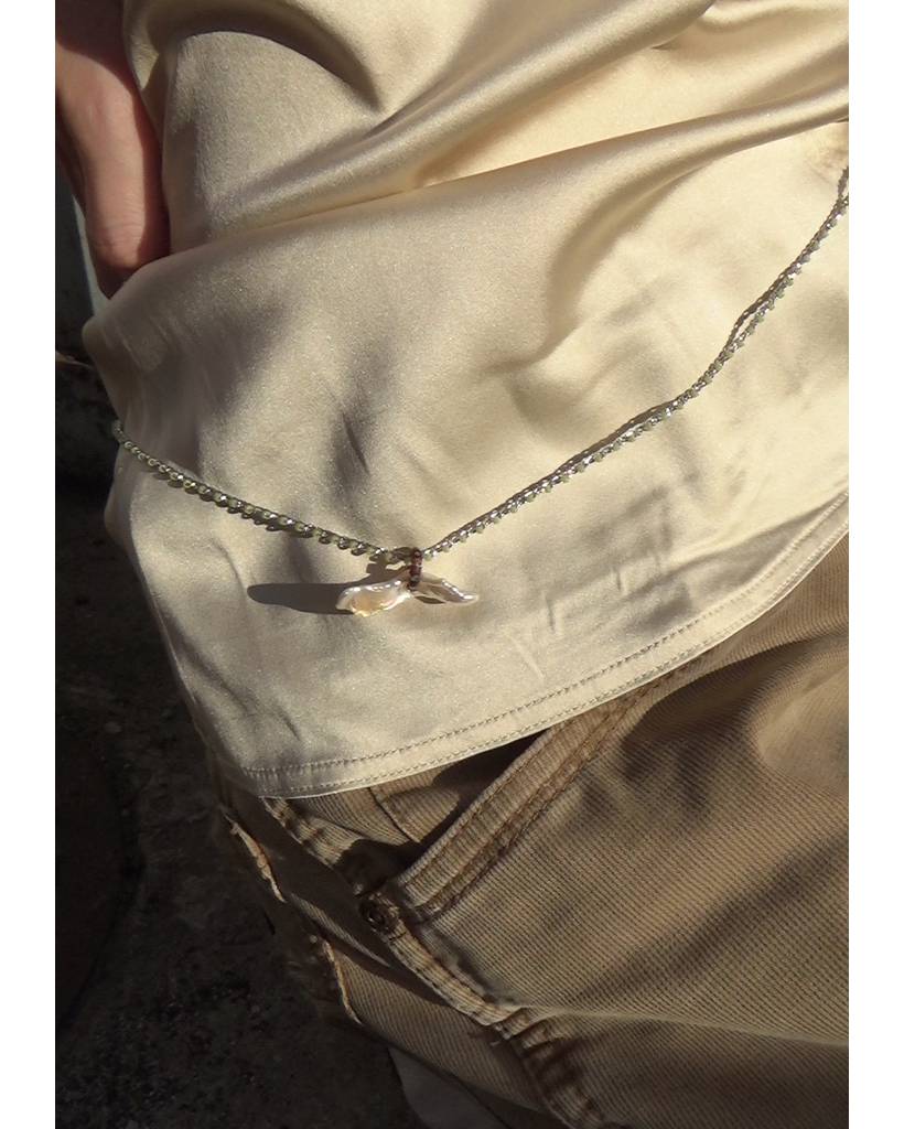 haze salts with soluna metallic crochet necklace & bodychain