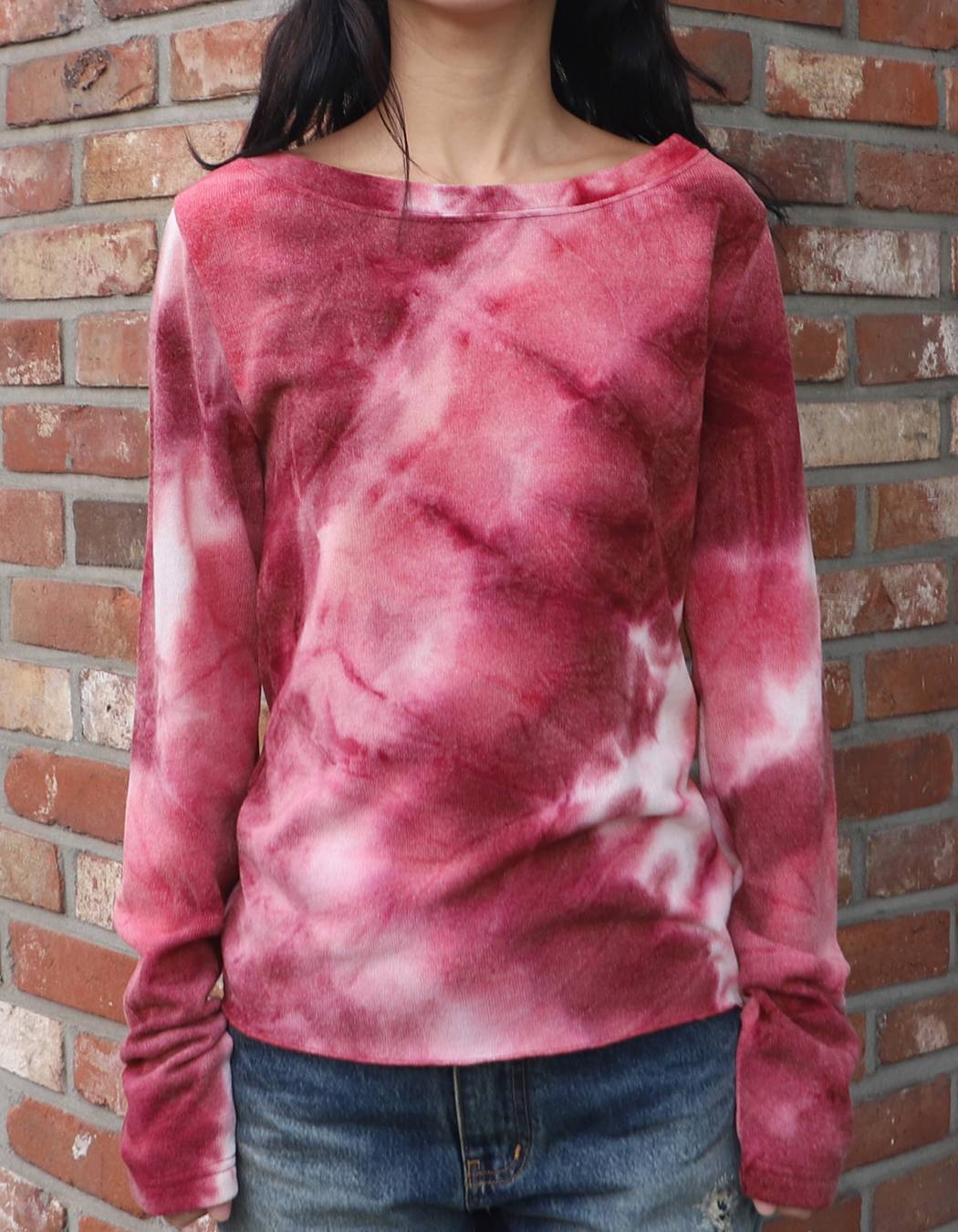 Tie dye Knit (BURGUNDY) WOMENS