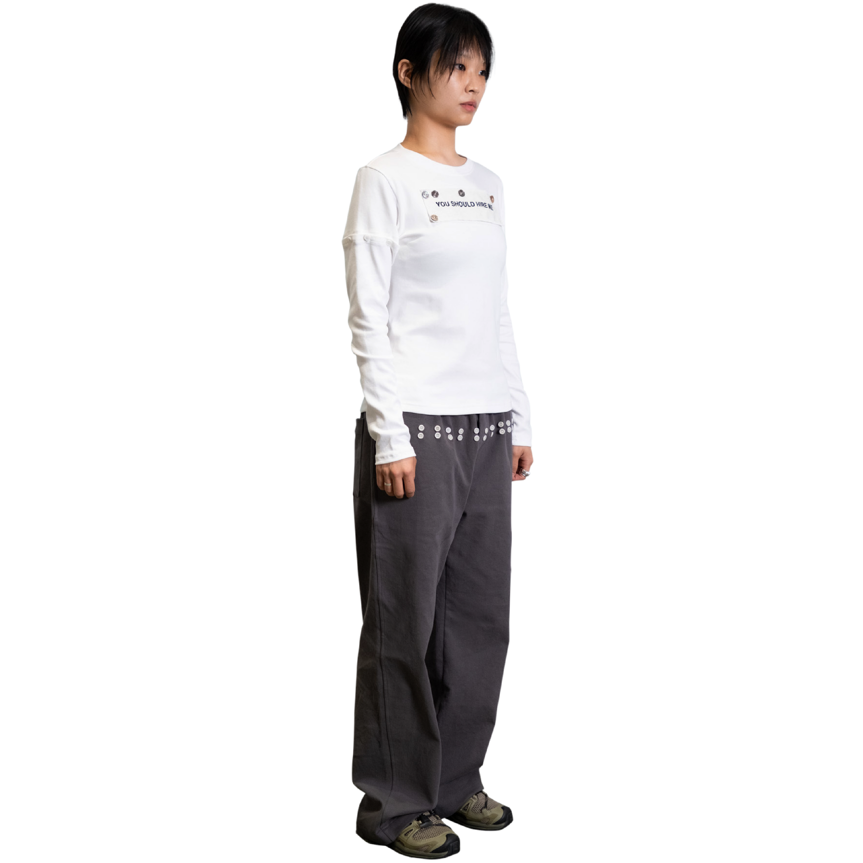 DON'T PUSH MY BUTTONS TROUSER (CHARCOAL)