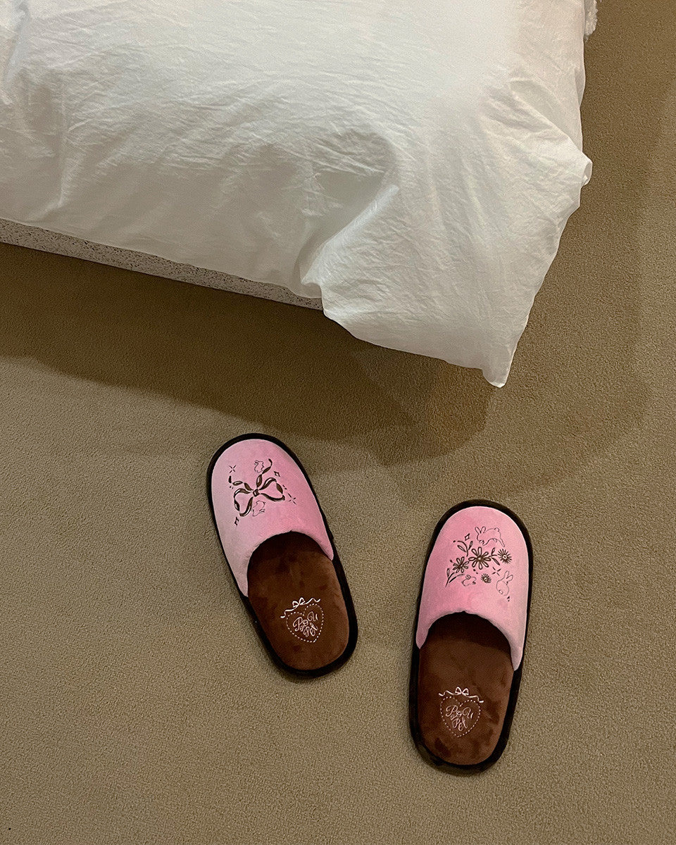 큐티 버니 룸슈즈 핑크 - POUPPET - CAVA LIFE