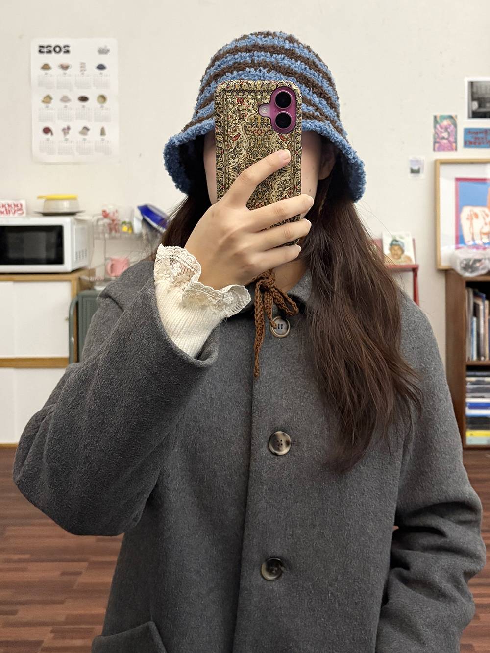 TEDDY BUCKET HAT 테디 니트 버킷햇 - Blue