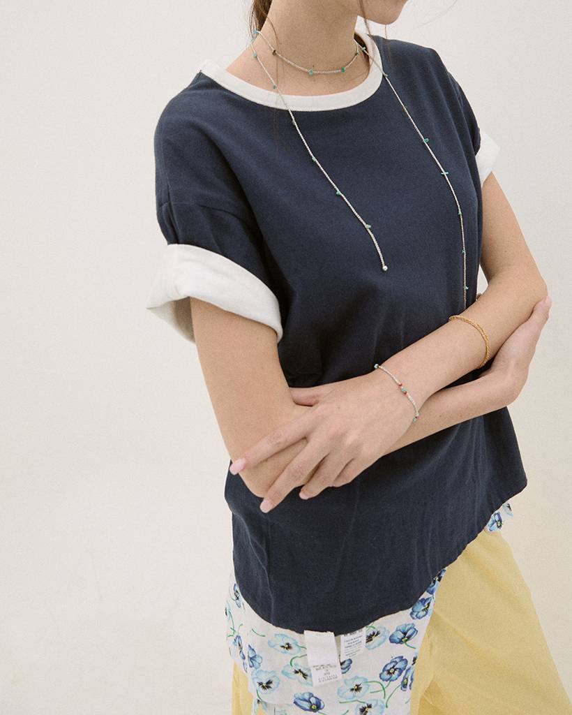 turquoise chips metallic crochet bodychain