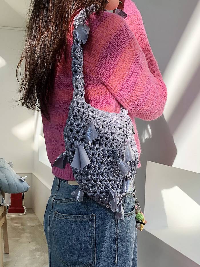 Butterfly Bag / 버터플라이 숄더백- Dark Silver - saltybutterhandworks 솔티버터핸드웍스 - CAVA LIFE