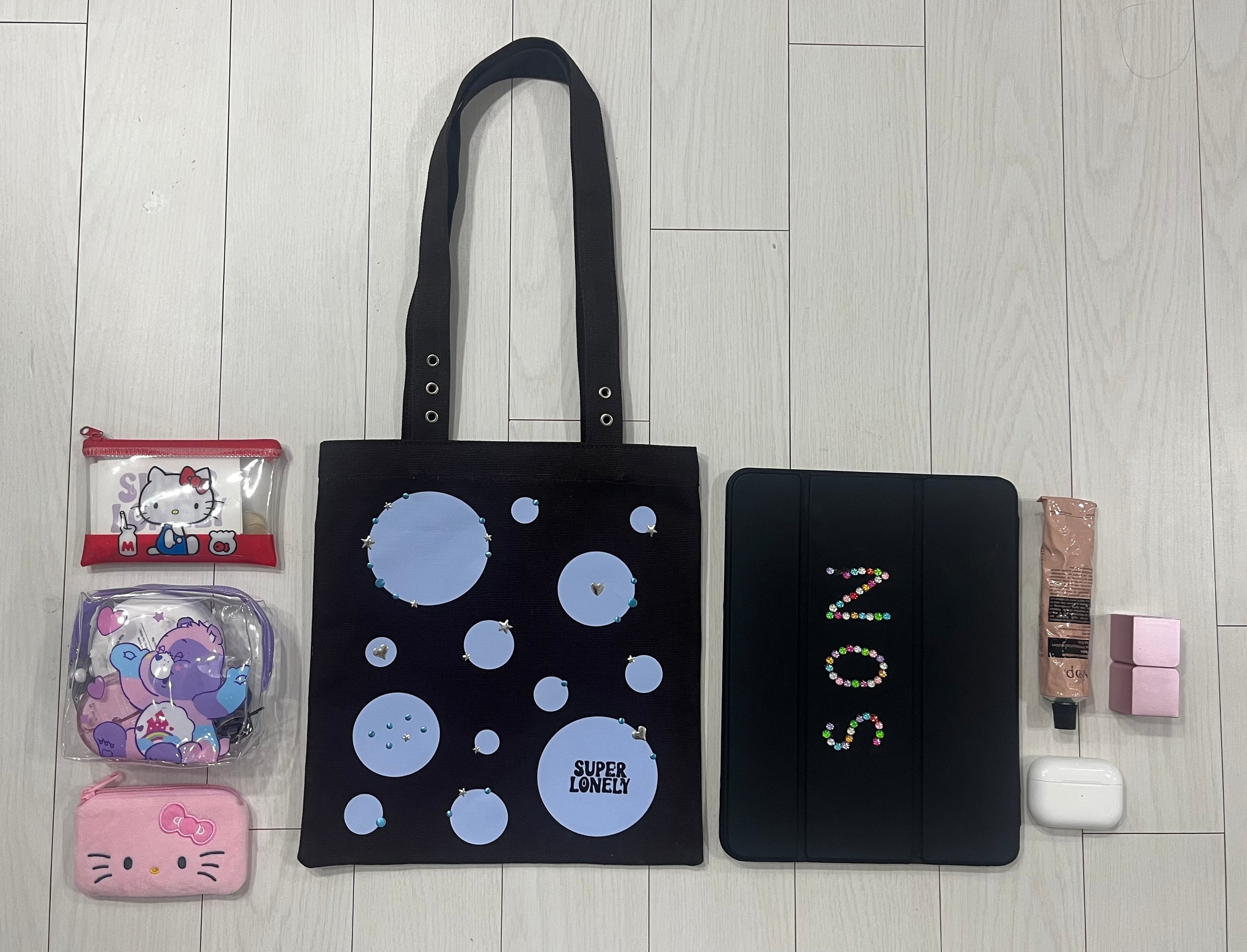 dot gem canvas bag - dark brown