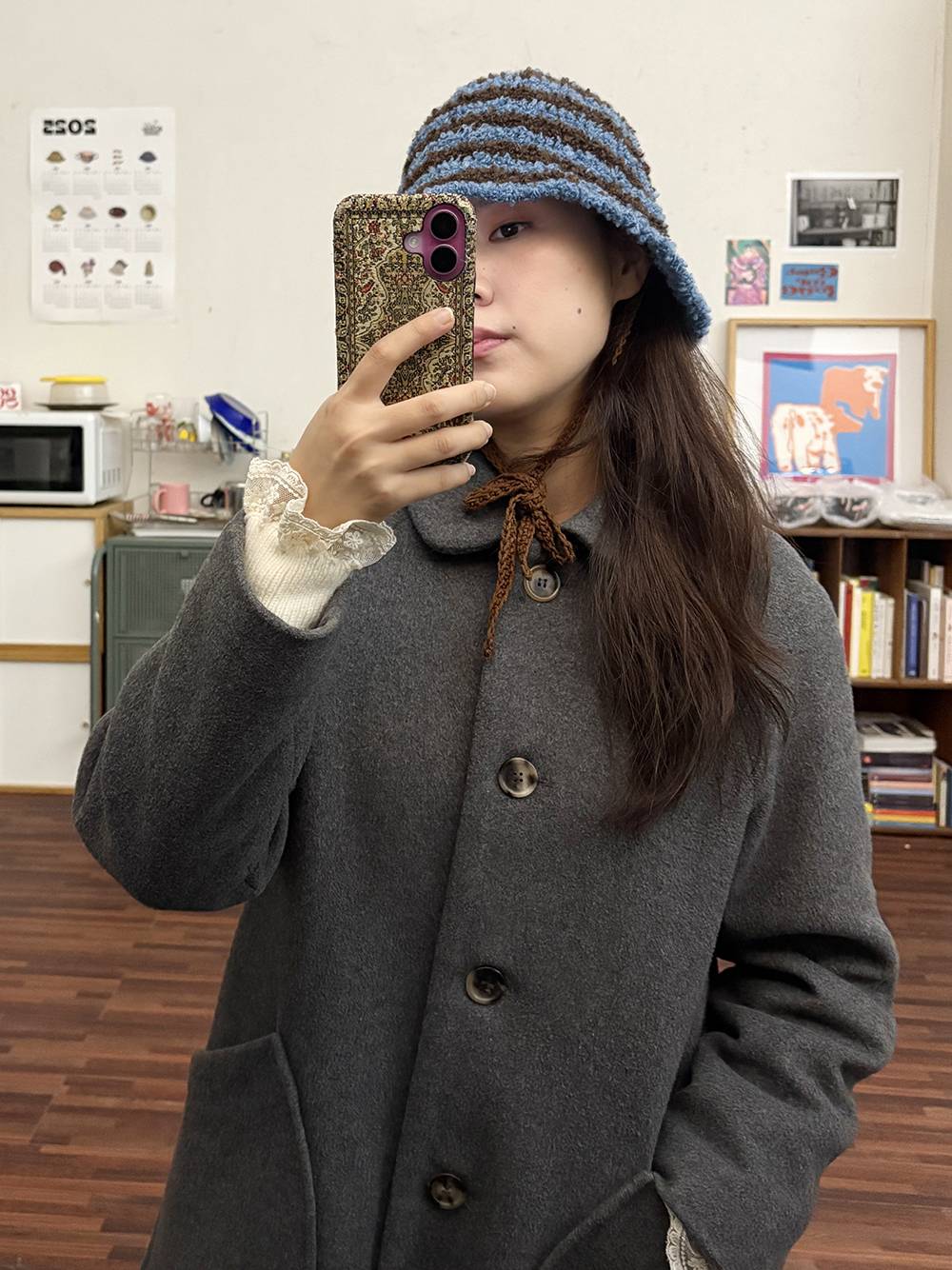 TEDDY BUCKET HAT 테디 니트 버킷햇 - Blue