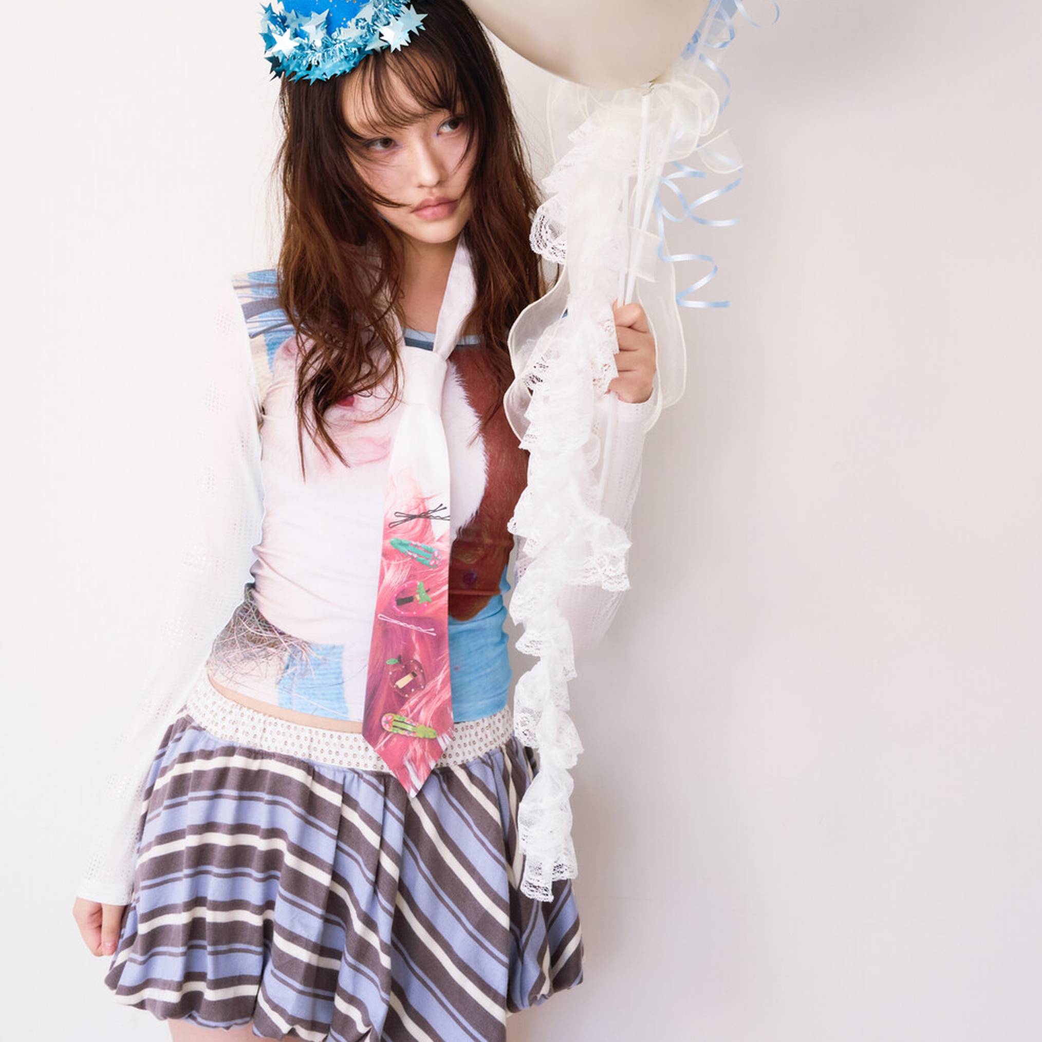 Paw Print Knit Balloon Skirt