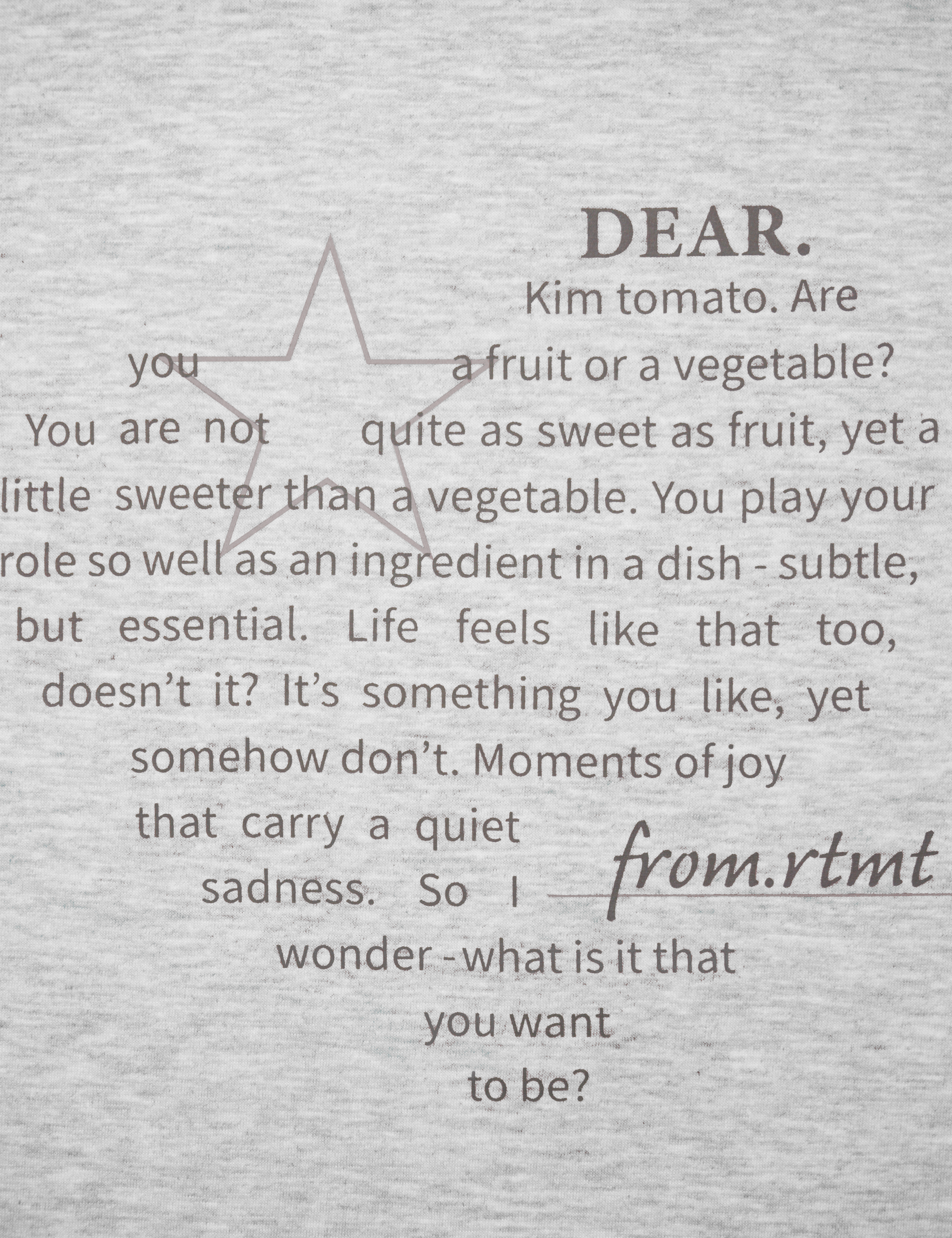 HEART LETTERING T-SHIRTS [MELANGE GREY]