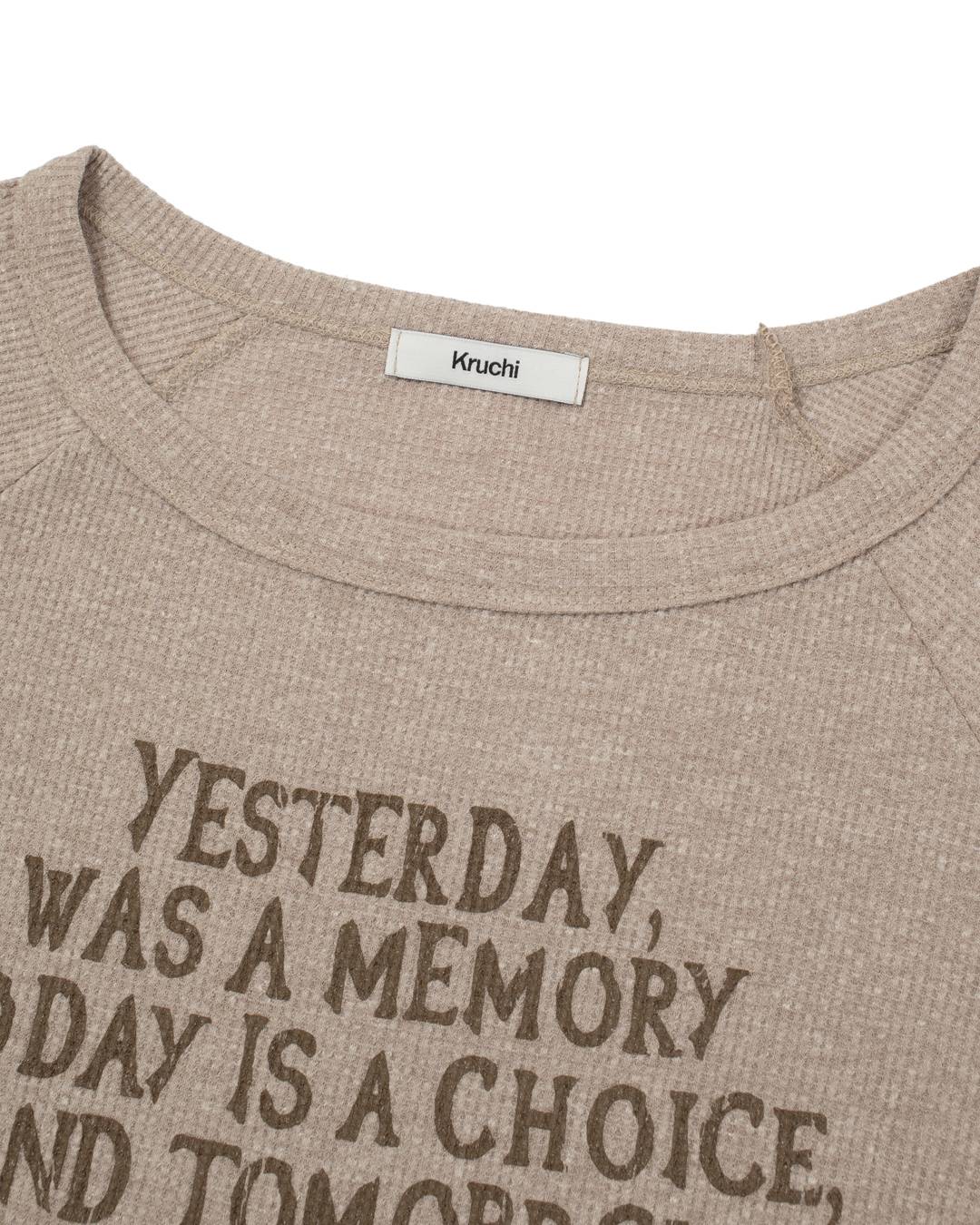 Yesterday waffle long-sleeved (BEIGE) WOMENS