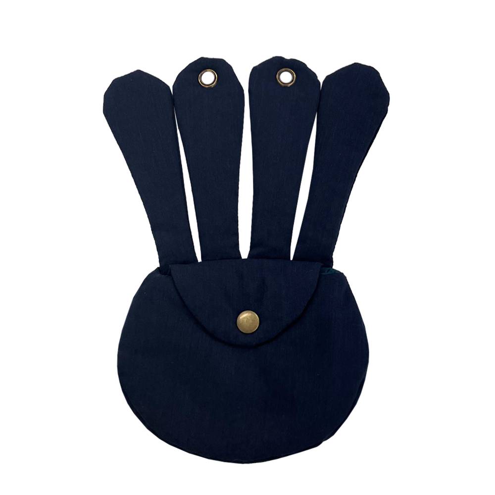 무기력 토끼 얼굴 자수 크로스 카드백 Navy - Whimsy Mind 윔지마인드 - CAVA LIFE