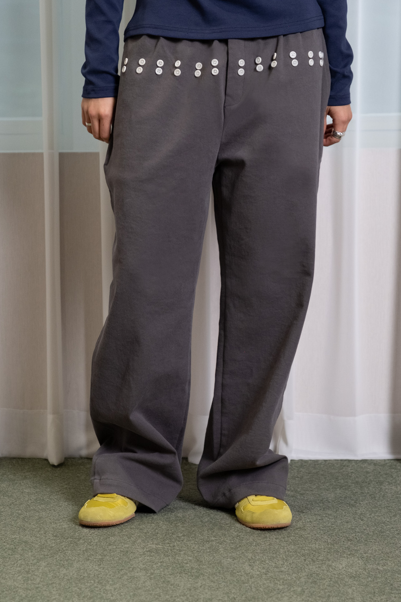 DON'T PUSH MY BUTTONS TROUSER (CHARCOAL)