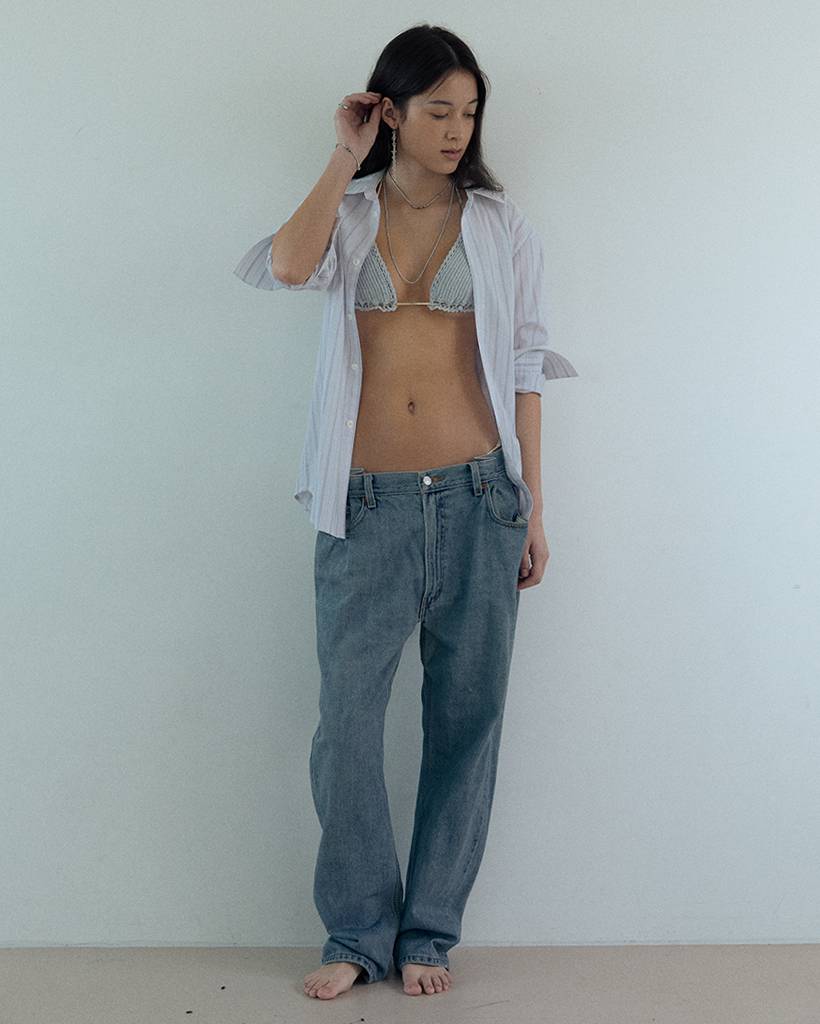 chrysoprase chips metallic crochet earring