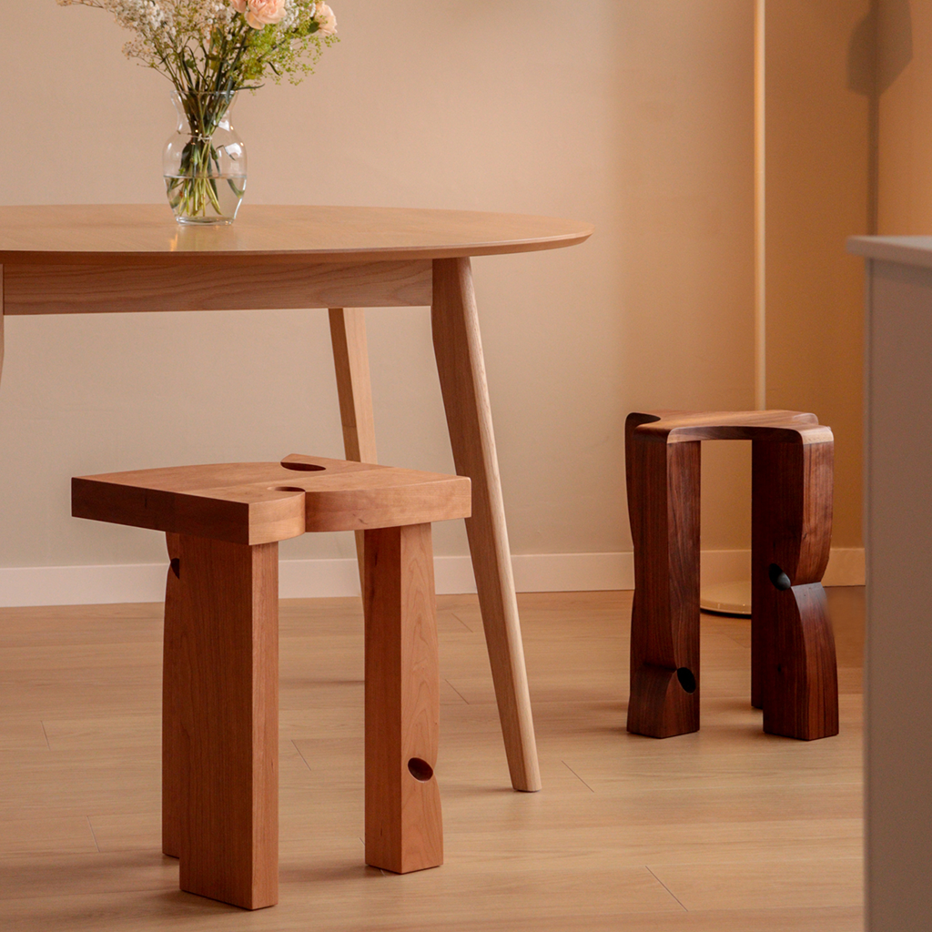 Curly Stool 001 | Cherry